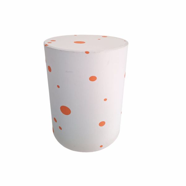 Capa Cilindro P Branca com Bolas Laranja